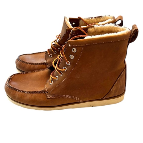 NWOT Gravel Gear Vibram Brown Moc leather boots brown camel lined SZ 12 main image 8